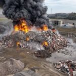 埼玉県所沢市のヤードで火事　延焼中もこれまでにけが人なし
